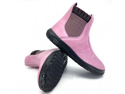Barefoot zimní boty chelsea Jampi Igy růžové