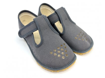 Beda barefoot bačkory Grey perforované (BF 060010/W/PF/B)