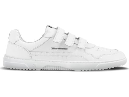 Barefoot tenisky Barebarics Zing Velcro - All White - Leather