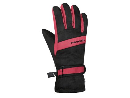 Dětské lyžařské rukavice Hannah MOJO JR black mel (red)