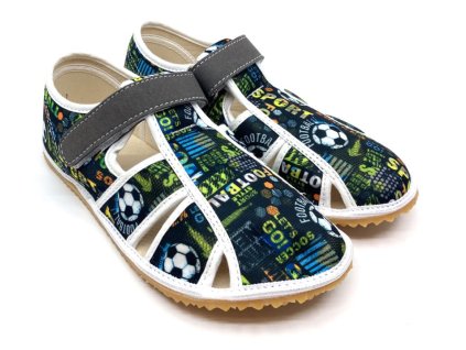 Barefoot papuče Jonap Home New Černý fotbal