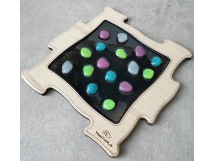 Dřevěné puzzle Funny Touch Barevné kameny, Černá