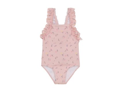 Dívčí jednodílné plavky Color Kids Coral Blush Kytičky