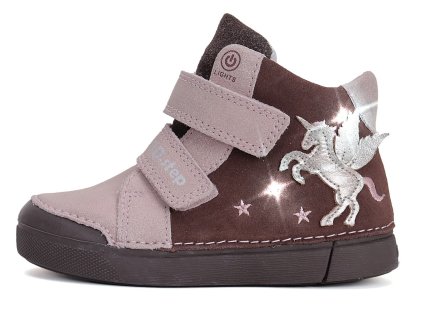 dívčí kompromis Svítící boty DD Step A068 52459 Hnědá
