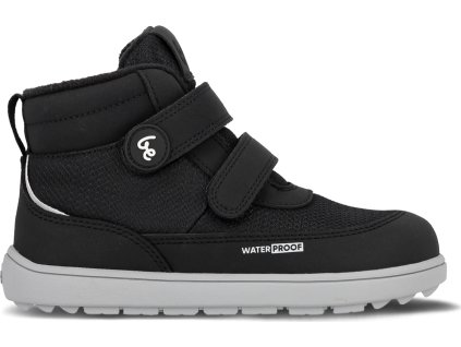 Dětské zimní barefoot boty Be Lenka Zippu Junior - Black & Grey (Velikost 35)