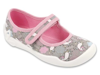 dívčí balerínky Befado šedé,jednorožci