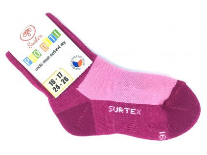 Ponožky Surtex zima Merino růžové
