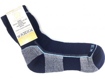 Merino ponožky Surtex ZIMA Tmavě modré se šedou