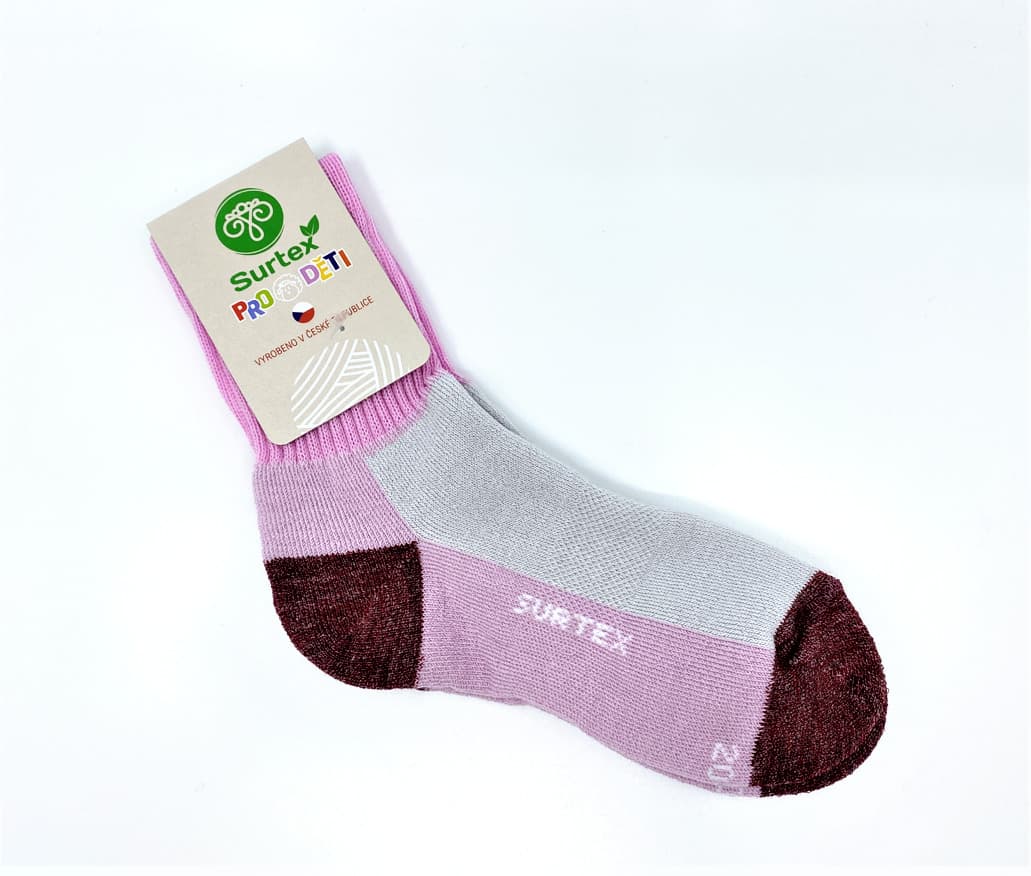 Zimní ponožky Surtex 75% Merino starorůžové Velikost: 34 - 35