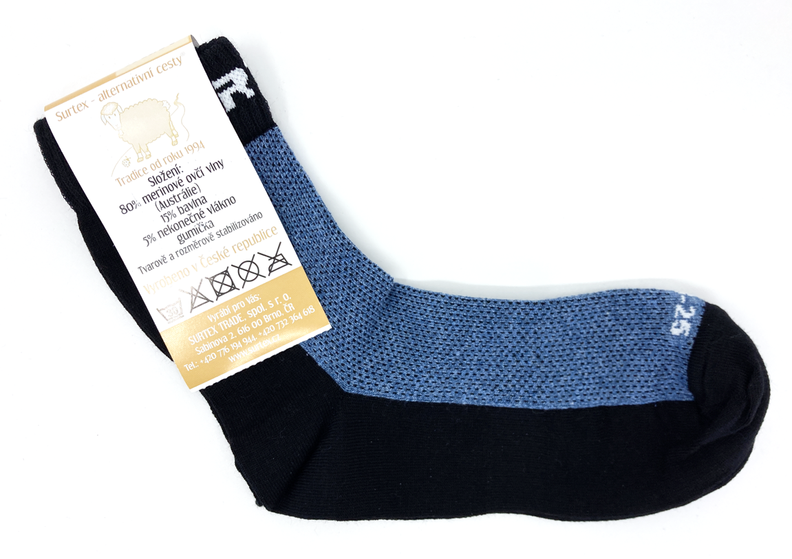 Ponožky Surtex 75% Merino Jeans Velikost: 46 - 48