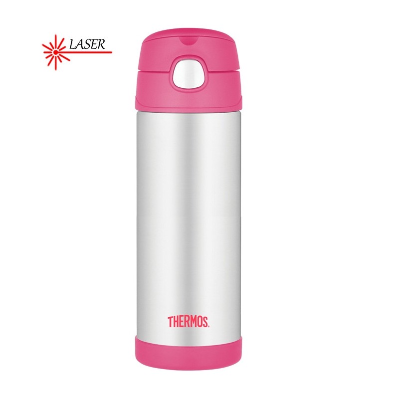 Levně Thermos Dětská termoska s brčkem 470 ml - růžová