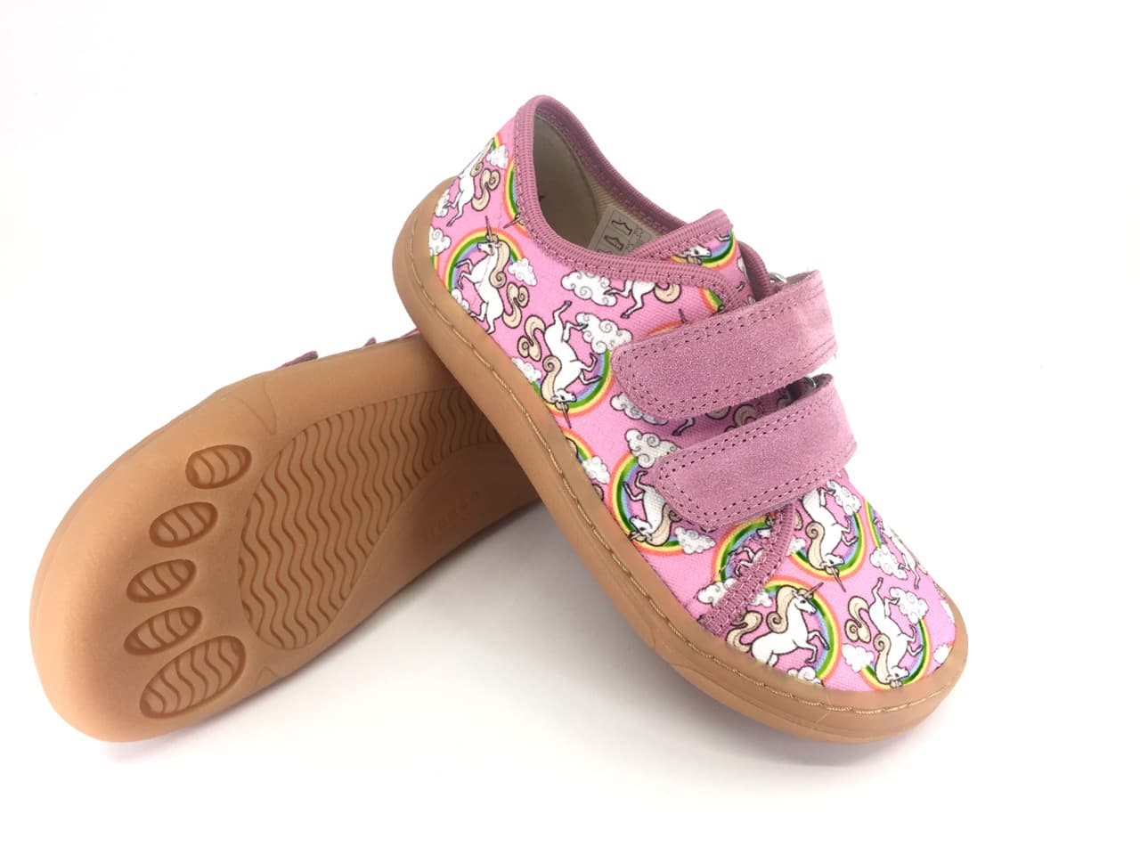 Levně Barefoot tenisky Froddo Pink Unicorn textilní G1700379-4