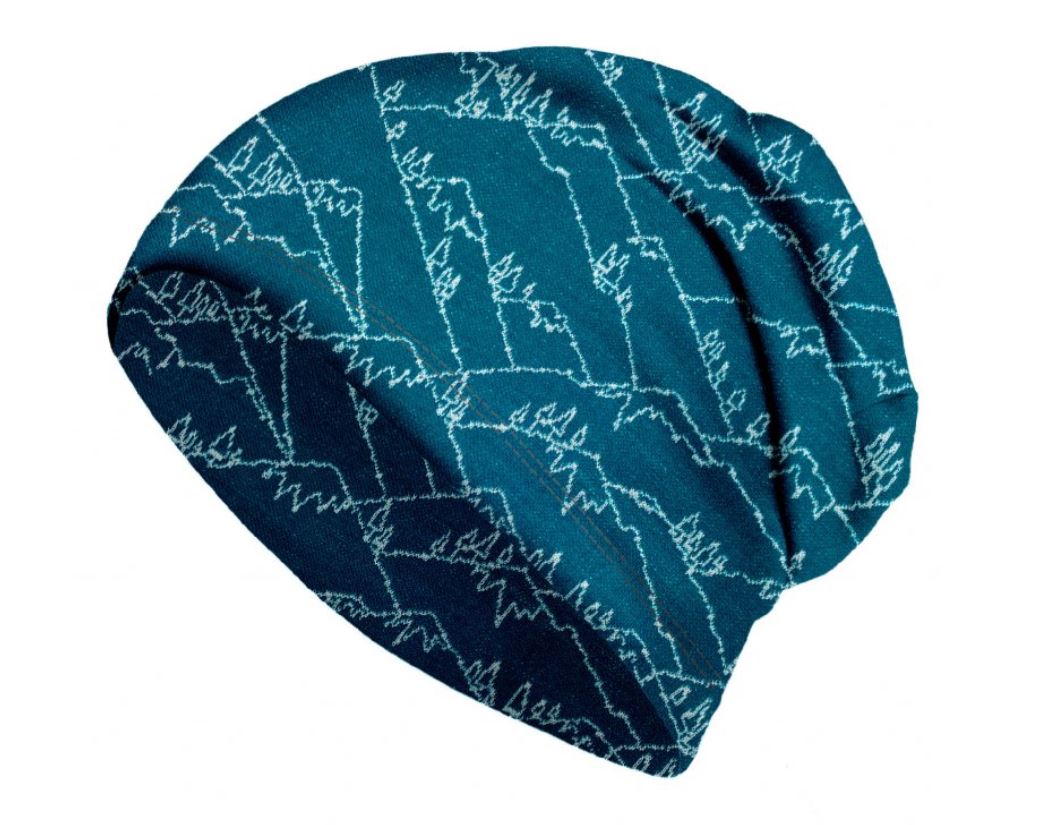 UNUO Dětská merino čepice Hory kobaltová Velikost: M