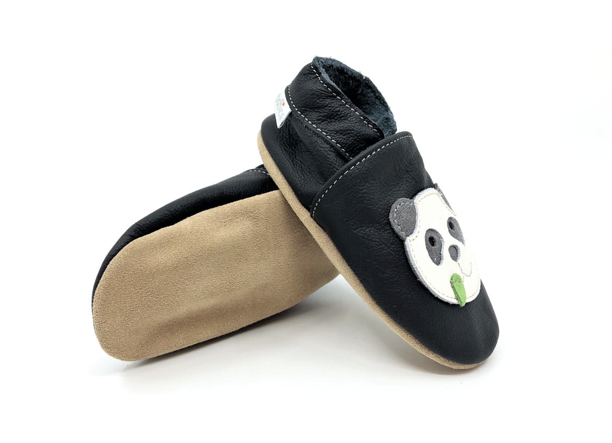 Levně Kožené capáčky BaBice SoftSole Panda BA-232