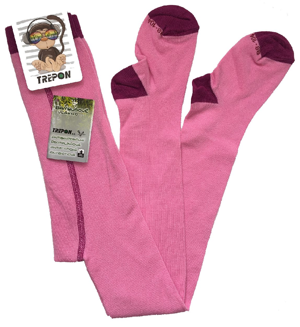 Bambusové punčocháče TREPON KVIDO světle růžové Velikost: 98-104