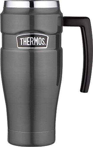 Thermos Vodotěsný termohrnek s madlem - metalicky šedá 470 ml