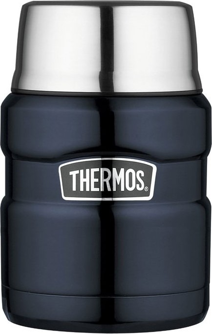 Thermos Termoska na jídlo se skládácí lžící a šálkem - tmavě modrá 470 ml