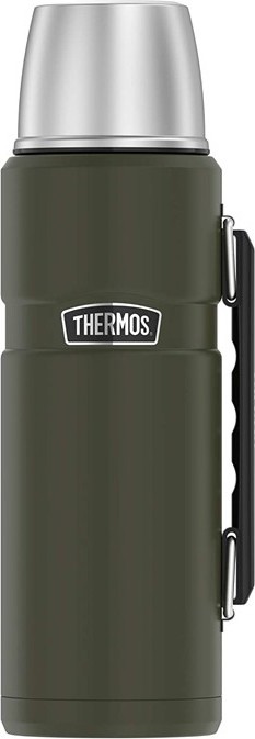 Levně Thermos Termoska na nápoje s madlem - vojenská zelená 1,2 litru