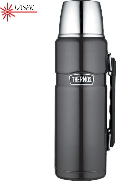 Levně Thermos Termoska na nápoje s madlem - metalicky šedá 1,2 litru