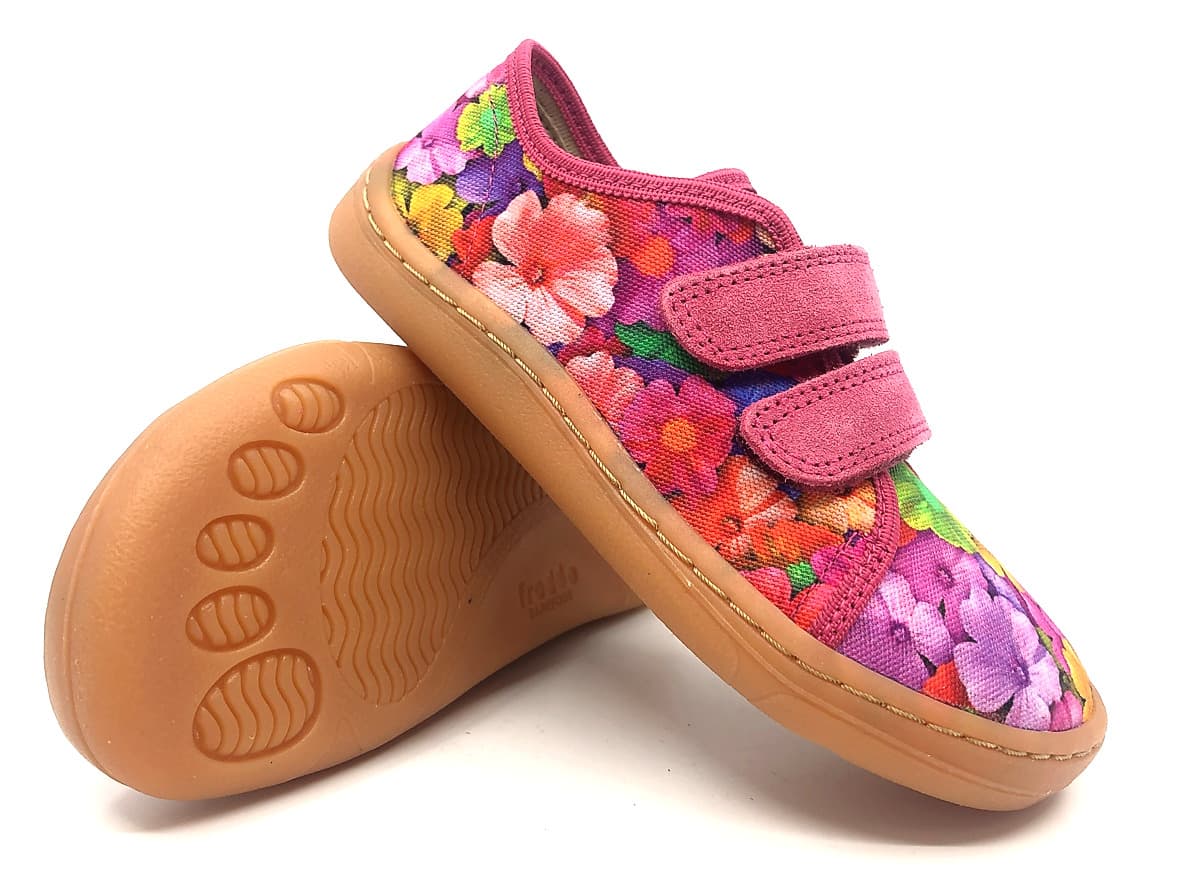 Levně Barefoot tenisky Froddo Flowers textilní G1700355-3