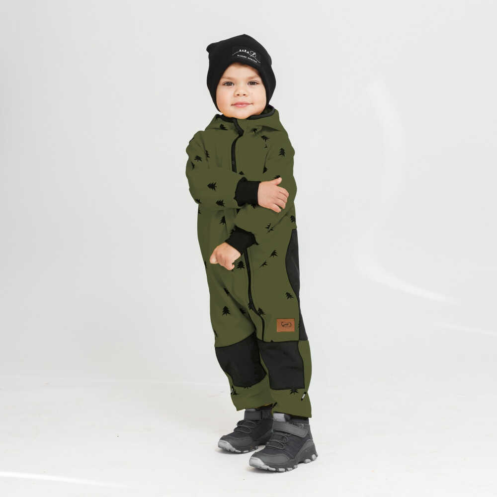 Šijeme srdcem Khaki softshell kombinéza les Velikost: 74 - 80