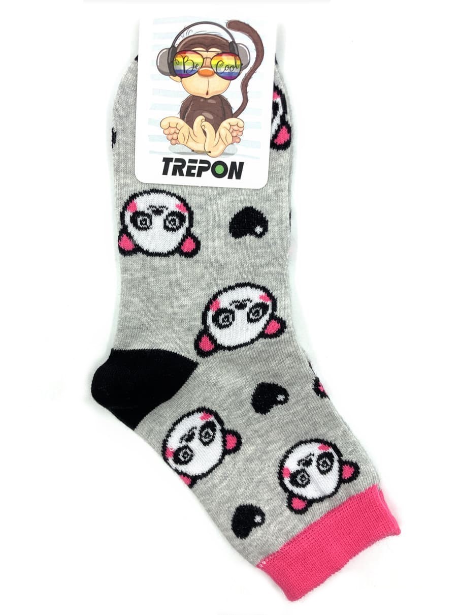 Bavlněné ponožky Trepon PANDA Šedý melír Velikost: 27 - 30