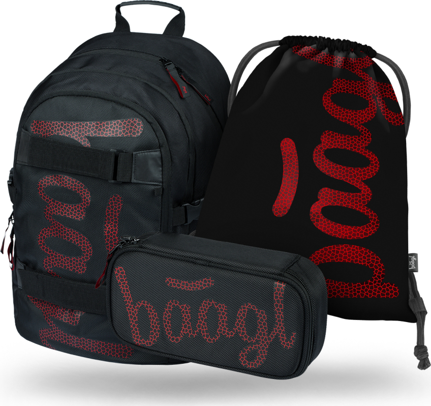 BAAGL 3 SET Skate Red: batoh, penál, sáček