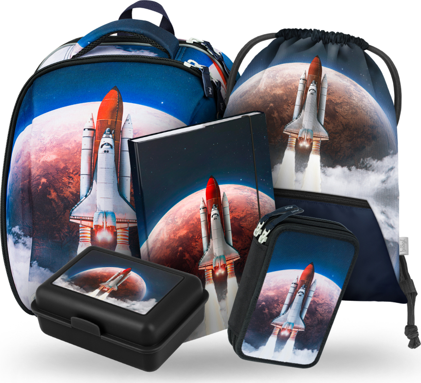 Levně BAAGL 5 SET Shelly Space Shuttle: aktovka, penál, sáček, desky, box