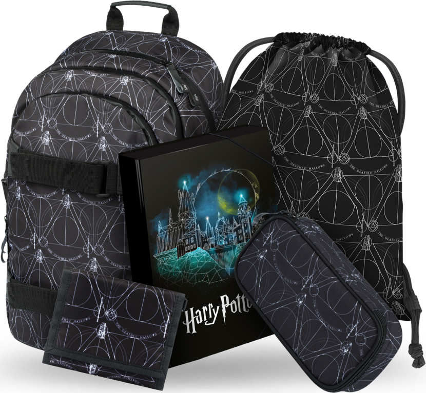 Levně BAAGL 5 SET Skate Harry Potter Relikvie smrti: batoh, penál, sáček, desky, peněženka