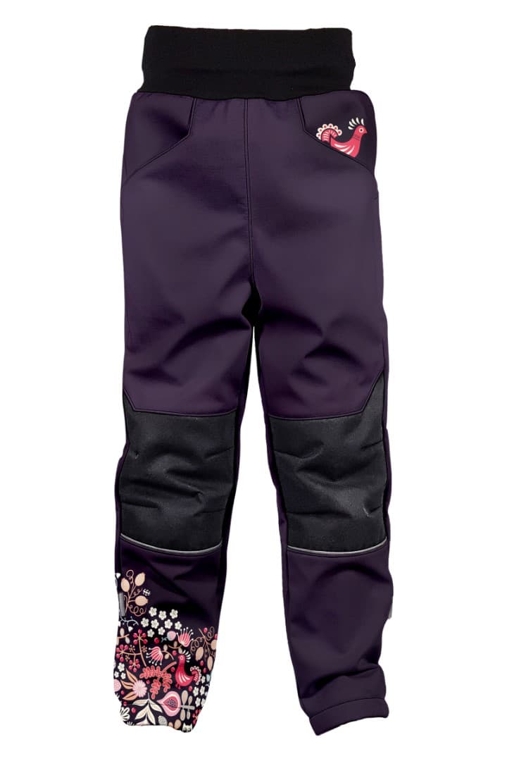 WAMU Dětské softshellové kalhoty, SOVA, fialová Velikost: 116 - 122