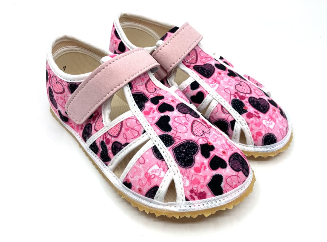 Barefoot papuče Jonap Home New Růžová srdce Velikost: 33,5