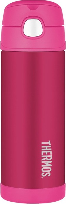Levně Thermos Dětská termoska s brčkem - růžová 0,47