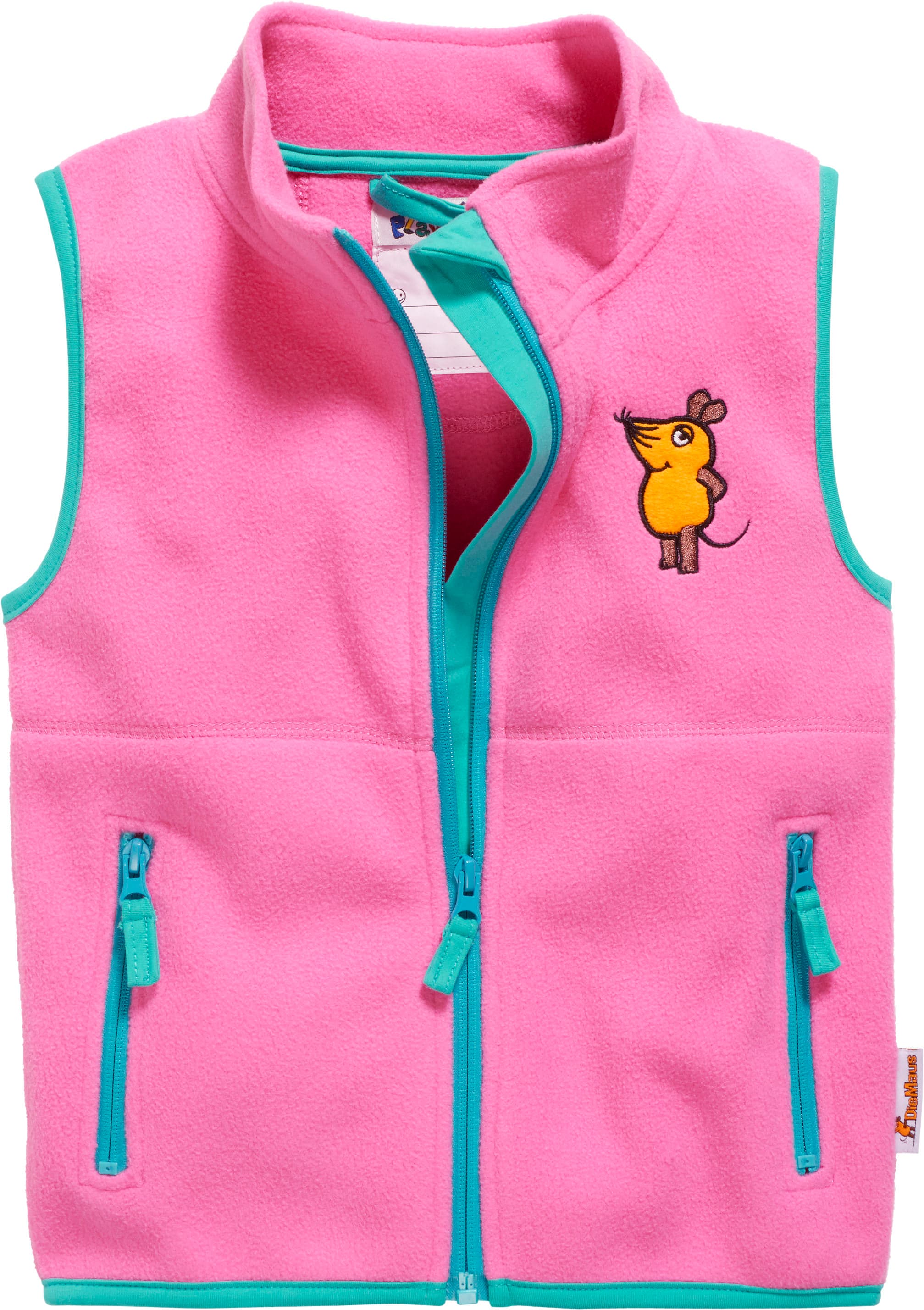 Levně Dětská fleecová vesta Playshoes s myškou Pink