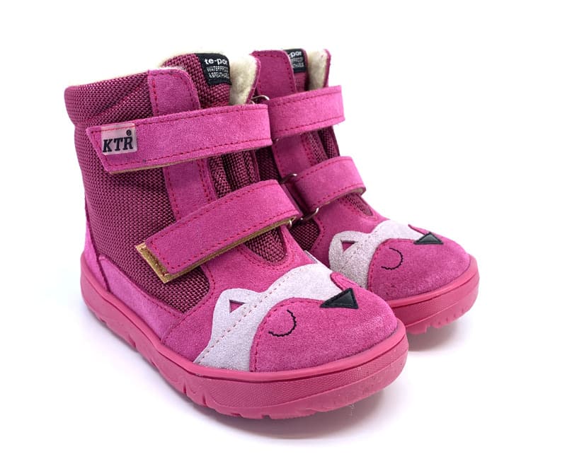 Dětské zimní boty KTR 315 Sova růžová VLNA Velikost: 23
