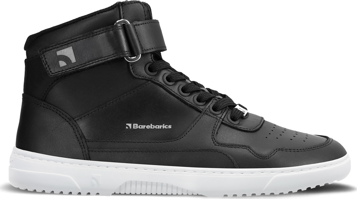 Levně Barefoot tenisky Barebarics Zing - High Top - Black & White - Leather