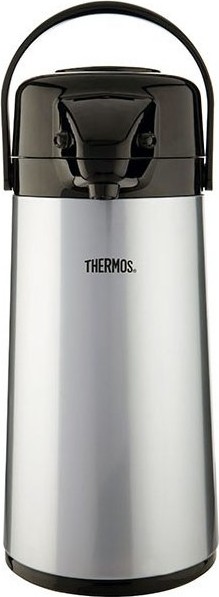 Levně Thermos Skleněná termokonvice s pumpou - metalicky šedá 1,9 litru
