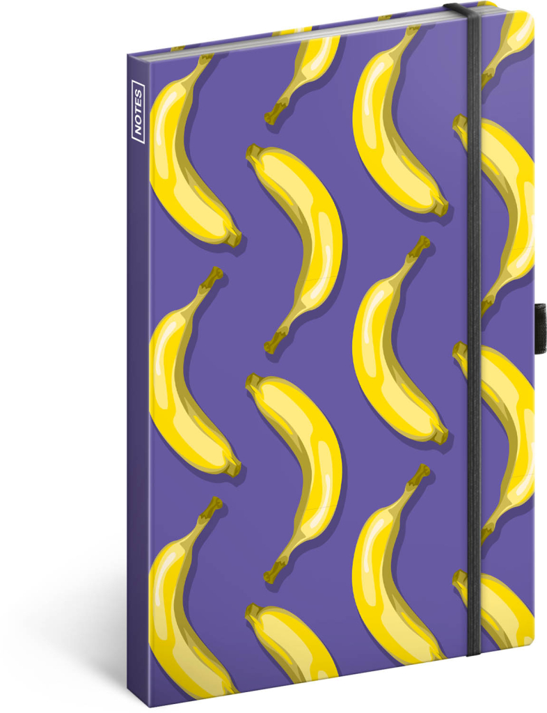 Presco Notes Banány, linkovaný, 13 × 21 cm