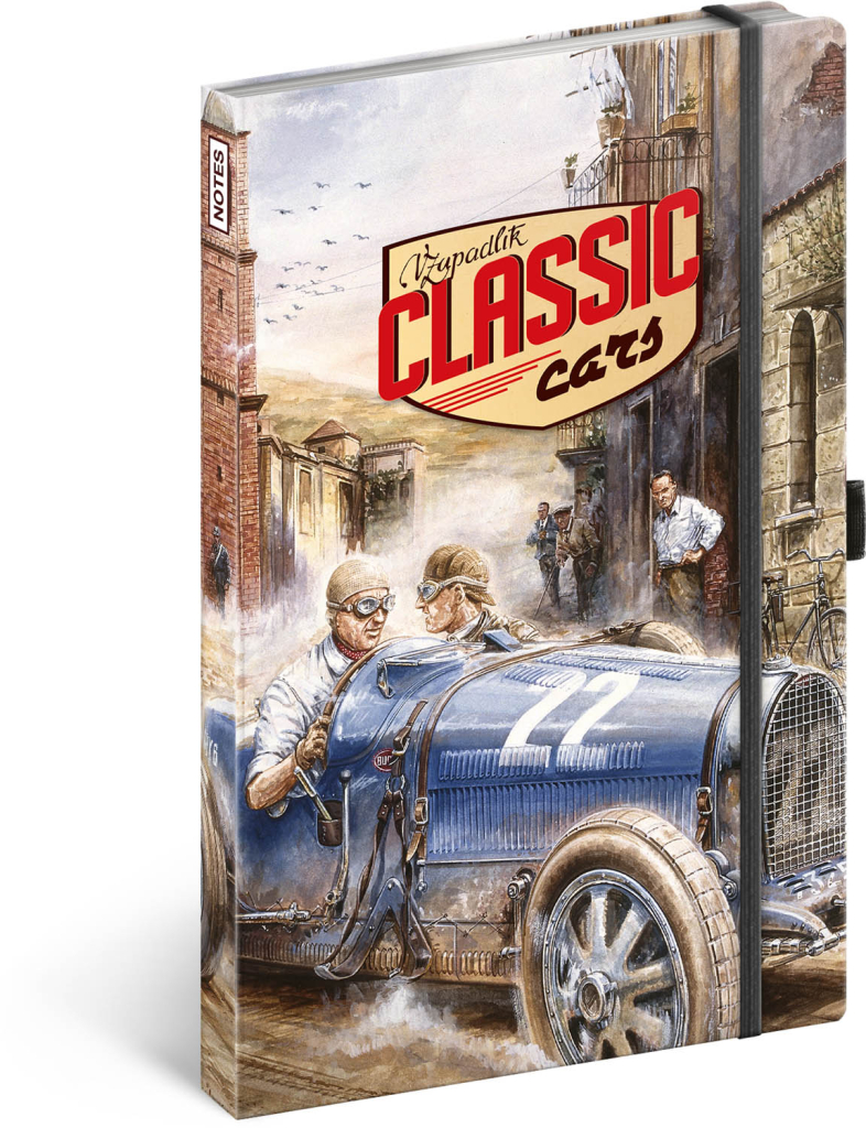 Levně Presco Notes Classic Cars – Václav Zapadlík, linkovaný, 13 × 21 cm