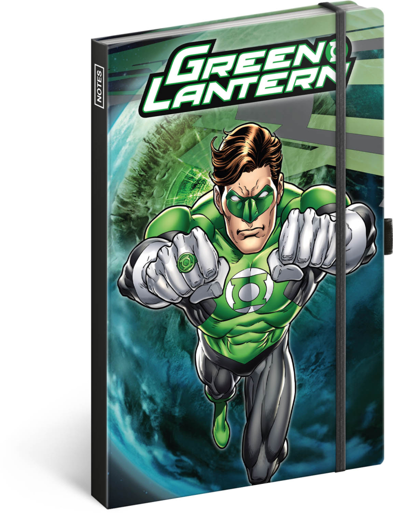 Levně Presco Notes Green Lantern, linkovaný, 13 × 21 cm