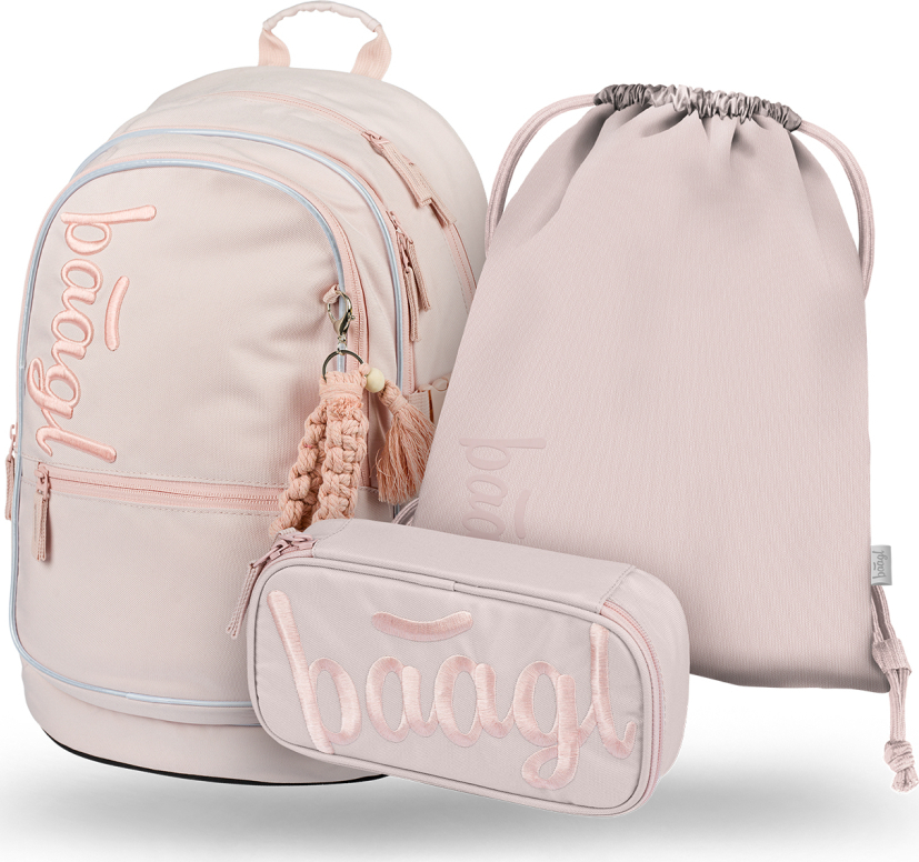 Levně BAAGL 3 SET Core Creamy: batoh, penál, sáček