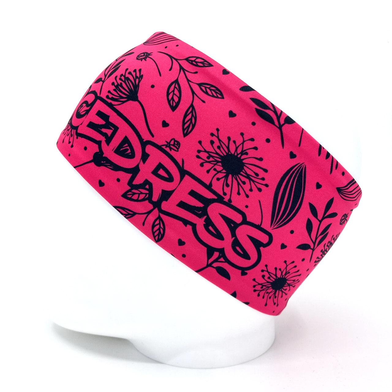 Drexiss sportovní čelenka FLOWERS PINK BLACK Velikost: DOSPĚLÁ jaro/léto Obvod 53cm a více