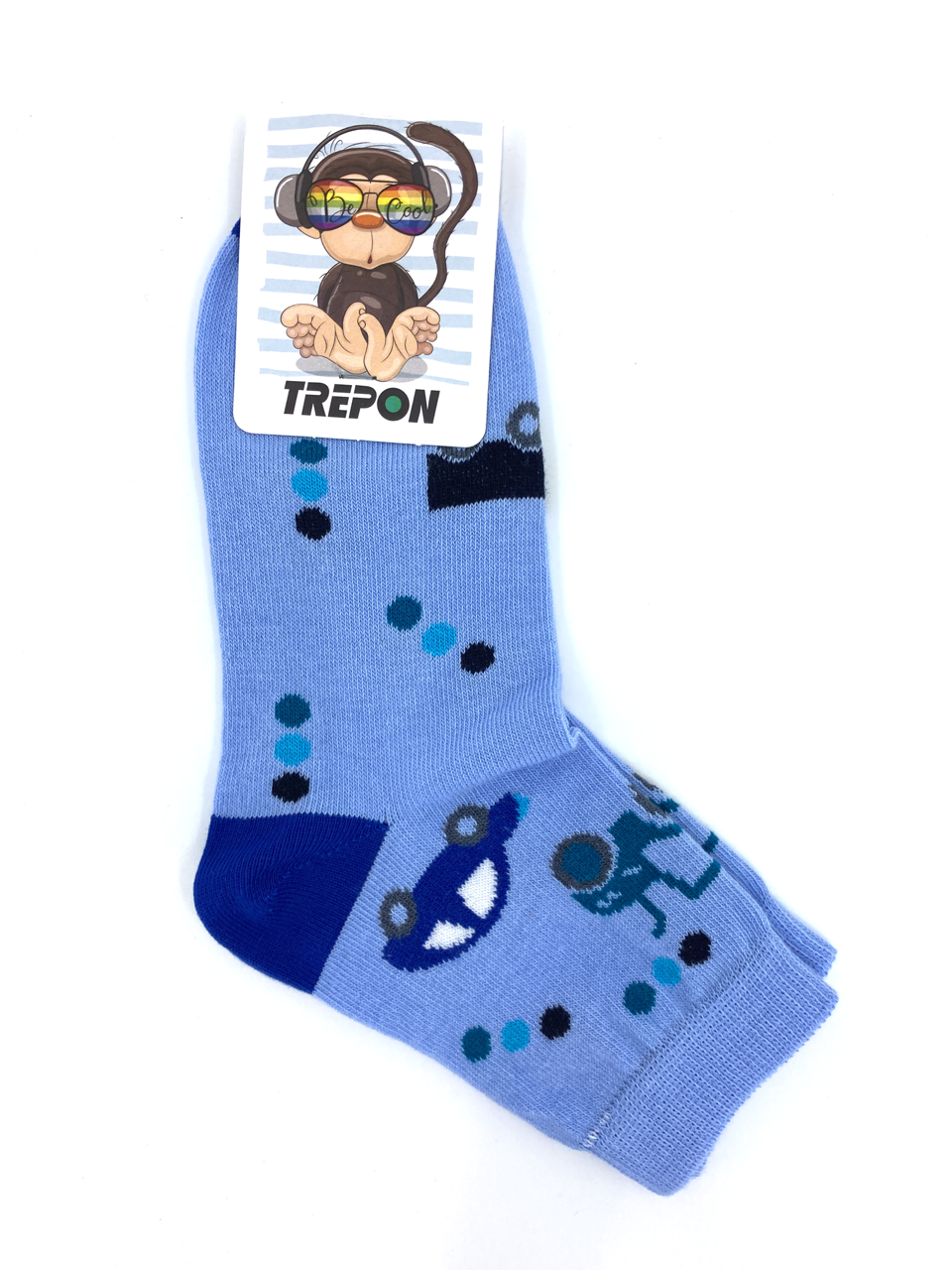 Bavlněné ponožky Trepon TOBIK modré Velikost: 19 - 22