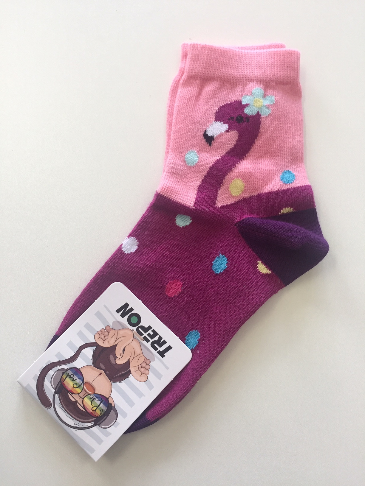 Dívčí ponožky Trepon Emilka Plameňák Velikost: 31 - 34