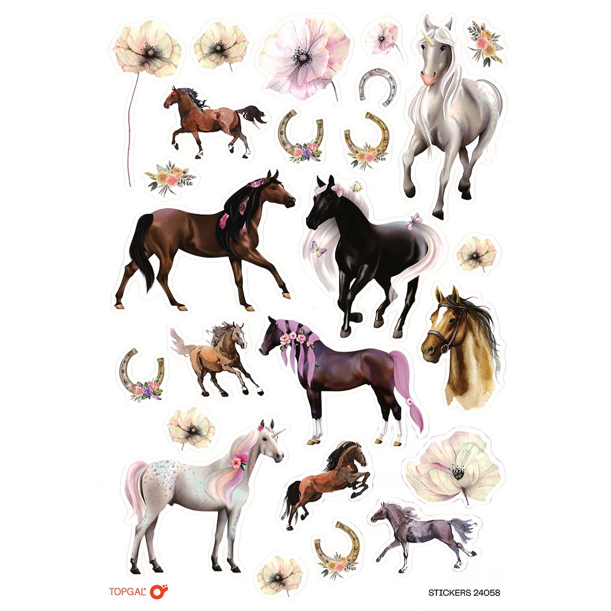 Levně Samolepky Horses Topgal STICKERS 24058