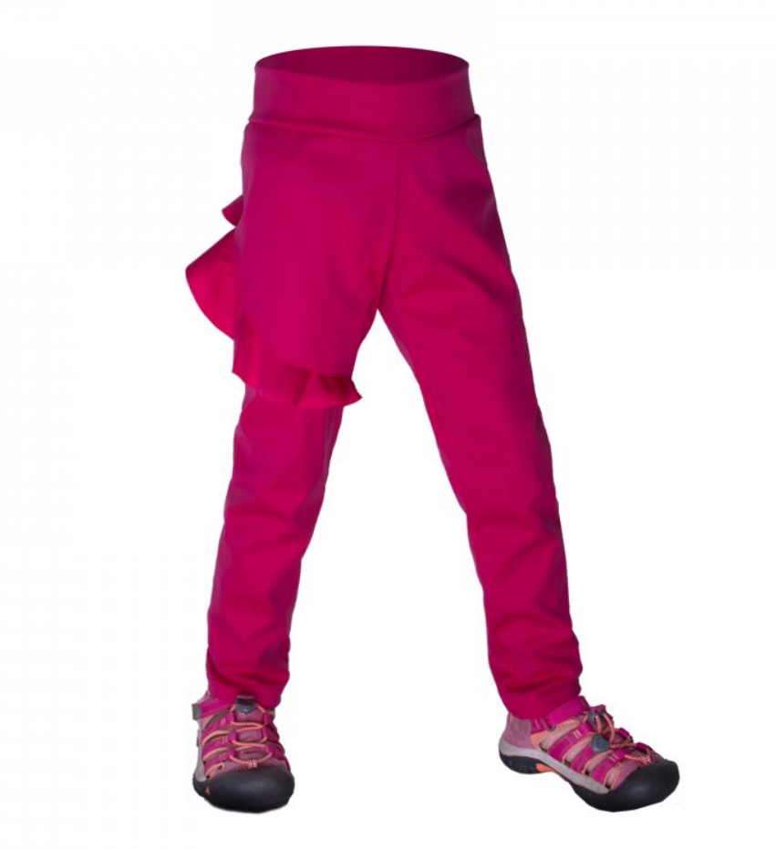 UNUO Softshellové kalhoty bez zateplení FANTASY - fuchsiová Velikost: 116 - 122