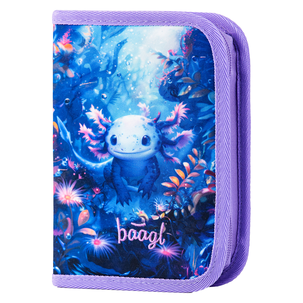 Levně BAAGL Školní penál jednopatrový Axolotl