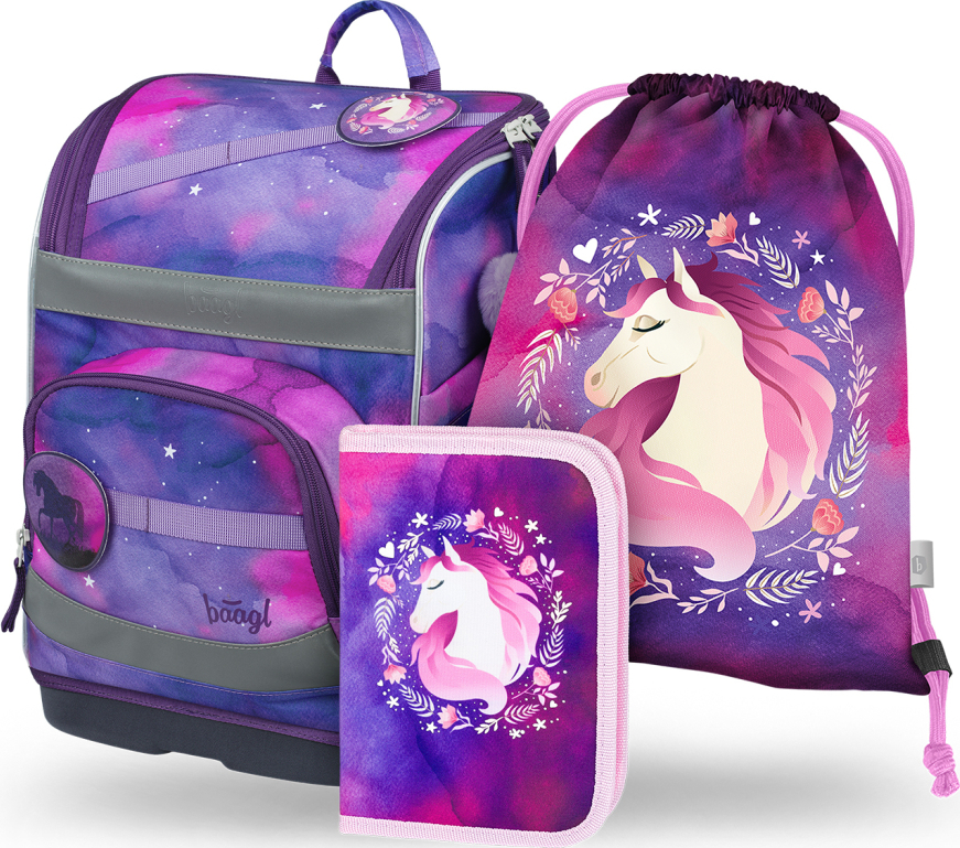 Levně BAAGL SET 3 Zippy plus Kůň: aktovka, penál, sáček