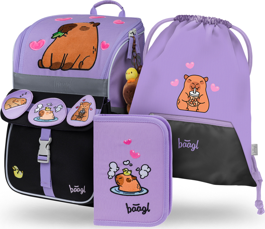 Levně BAAGL SET 3 Zippy Kapybara: aktovka, penál, sáček