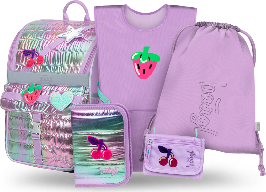 Levně BAAGL SET 5 Zippy Lavender: aktovka, penál, sáček, zástěra, peněženka