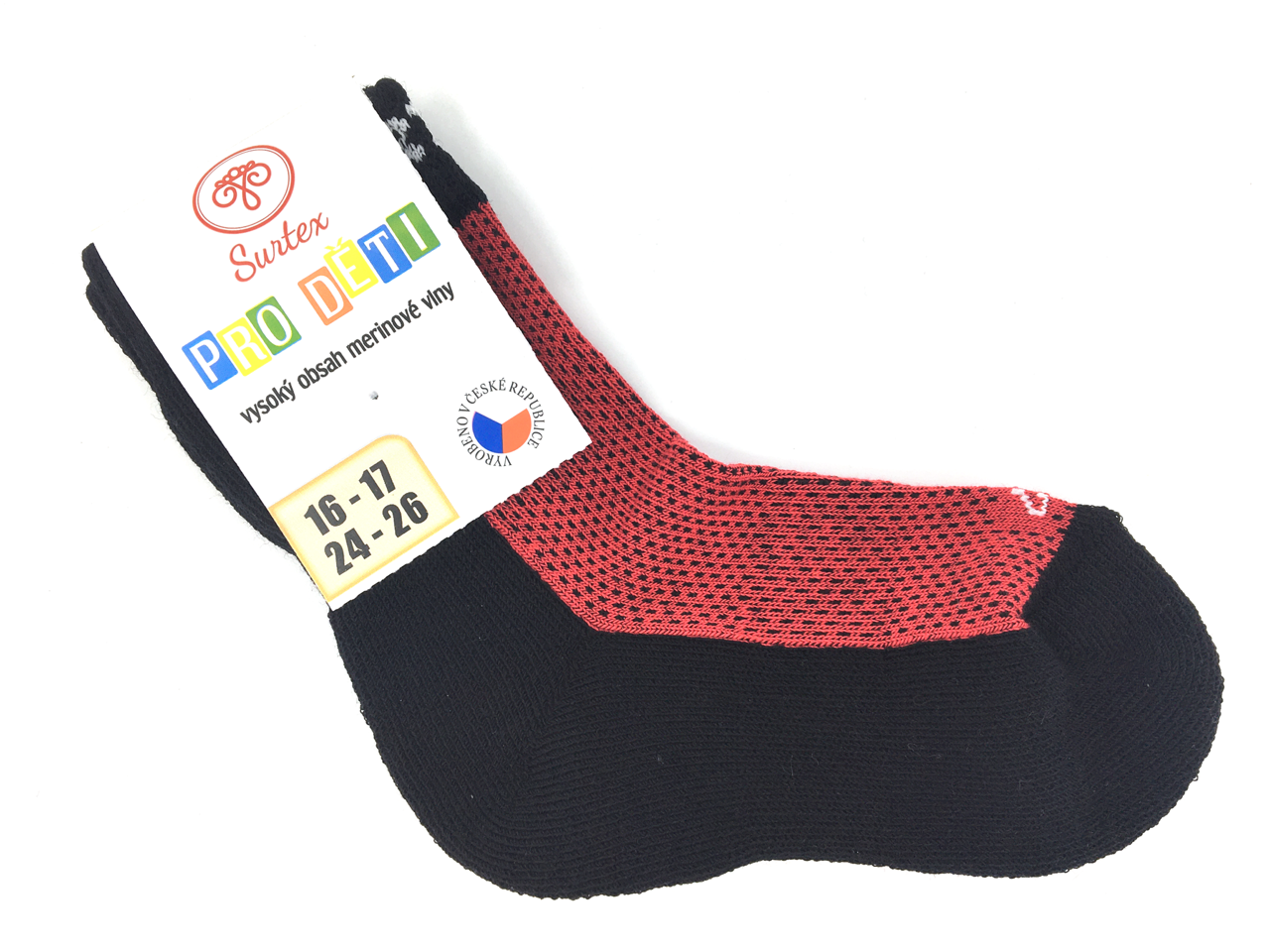 Ponožky Surtex 80% Merino Červené Velikost: 34 - 35